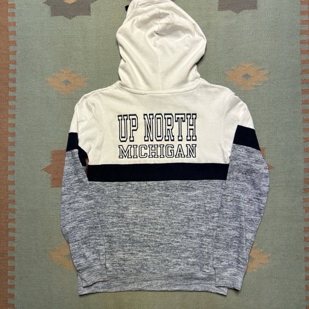 NWT pullover hoodie sweatshirt up north Marquette Michigan moose DEADSTOCK Med